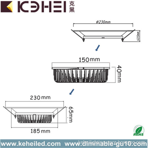 Large Diameter Commercial LED Dimmable Downlights 8 Inch